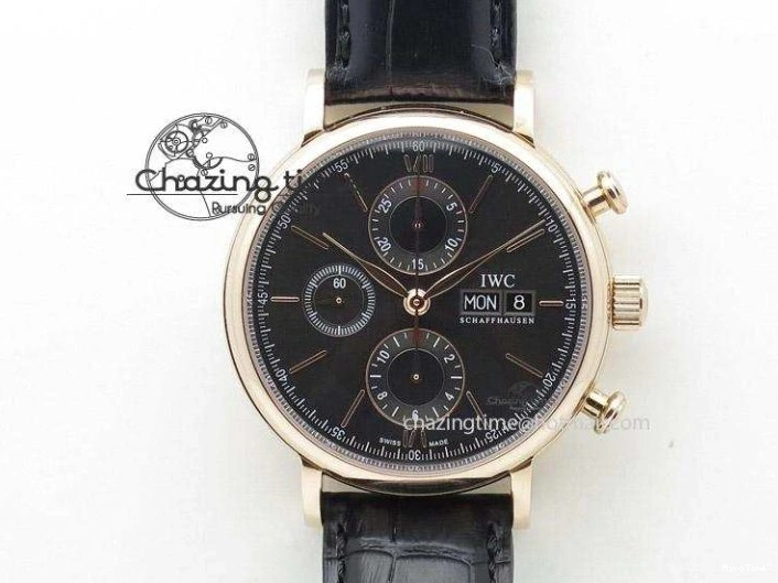 MIROTIME 0210 Durable Portofino Automatic SS MKF 1:1 Best Edition Black Dial On Black Leather Strap MIYOTA 9015 V 7202